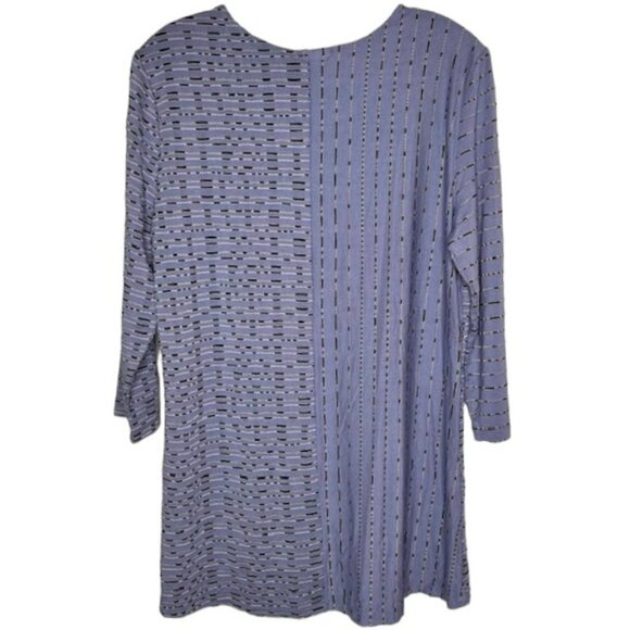 Magellan's Comfy Travel Tunic 3/4 Sleeves - Lavender-Blue/Black - M - Picture 5 of 8
